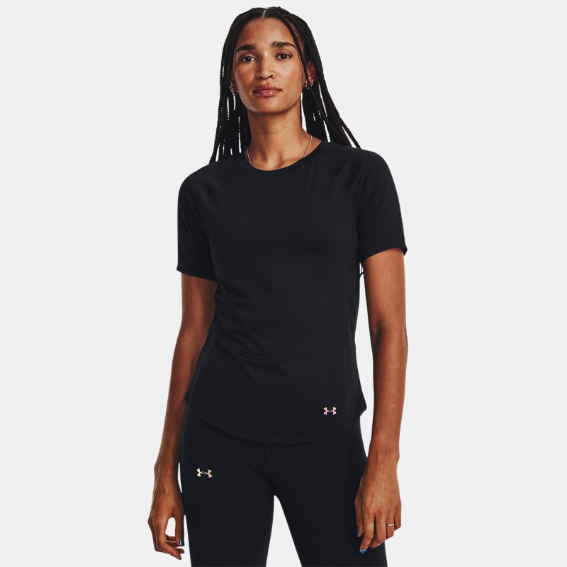 Women's Under Armour RUSH™ Mesh Short Sleeve Black / Iridescent XL